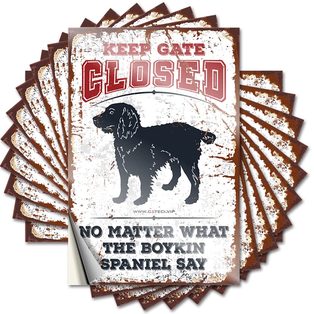 Keep Gate Closed No Matter What The Boykin Spaniel Say Lettering Sticker Outdoor Pool Decor Self Adhesive | Aesthetic Helmet Vinyl Sticker Pack for Football(12X18CM)