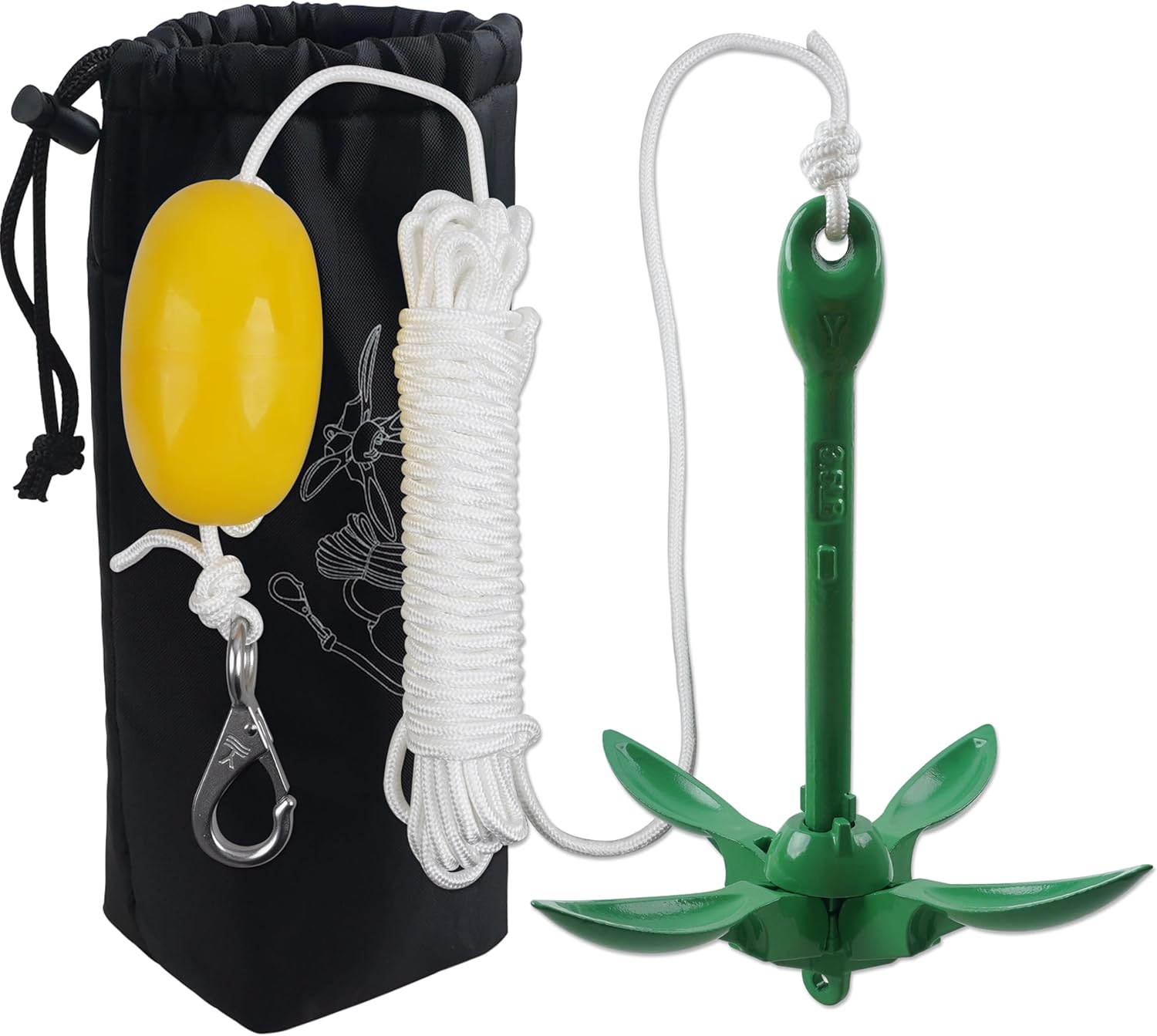 FUSIGO Boat Kayak Anchor Kit, 3.3lb Paddle Board Anchor with 43ft Rope Folding Boat Canoe Anchors Rope Float for Fishing Kayaks SUP Paddle Boards Canoes Jet Ski PWC Inflatable Small Boats FUSIGO Boat Kayak Anchor Kit, 3.3lb Paddle Board Anchor with 43ft Rope Folding Boat Canoe Anchors Rope Float for Fishing Kayaks SUP Paddle Boards Canoes Jet Ski PWC Inflatable Small Boats