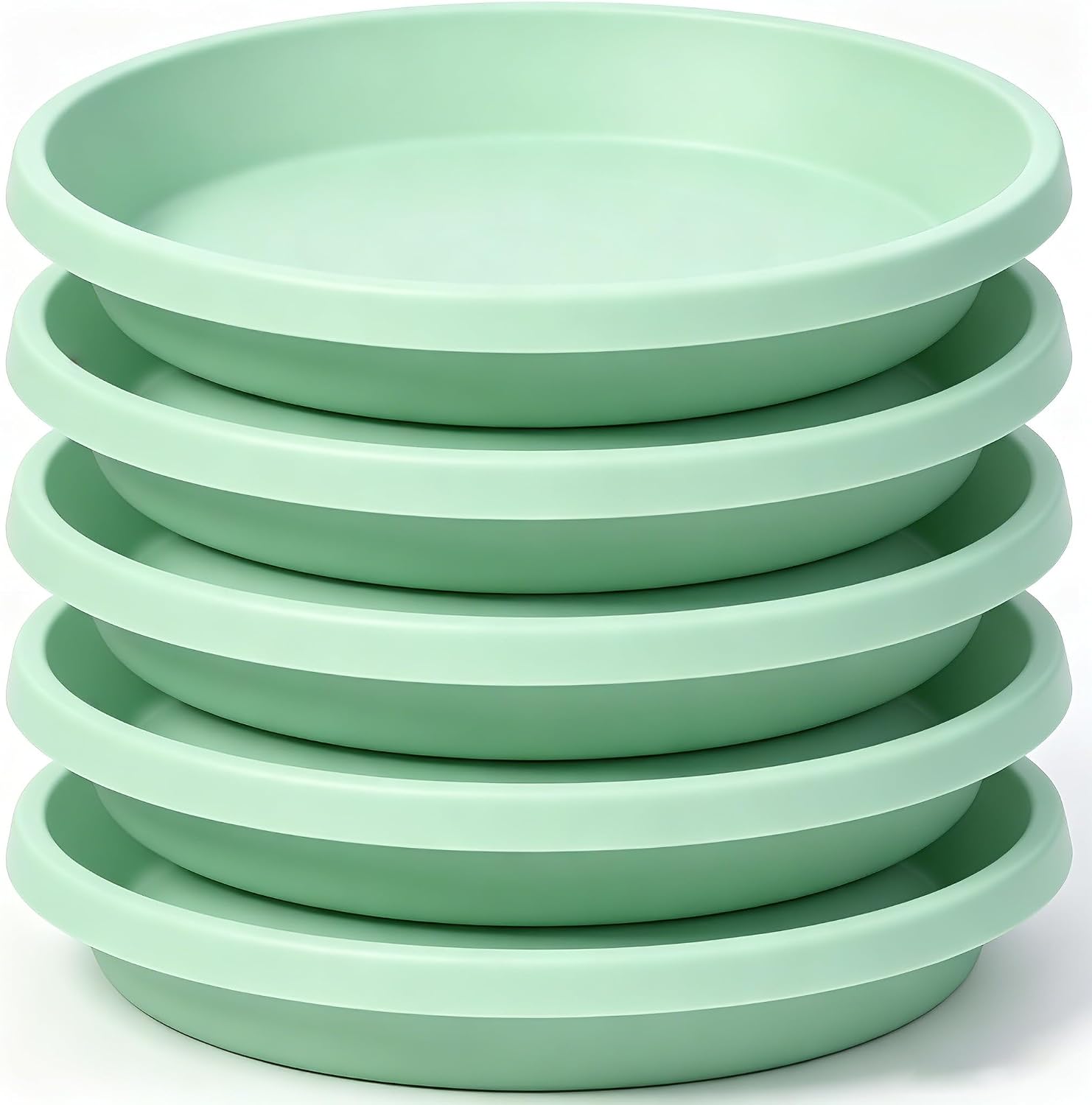 NIMYAU Plastic Plant Saucer 10 Inch Round Pack of 5 Plant Saucers Thickened Reusable Drip Trays for Flower Pots