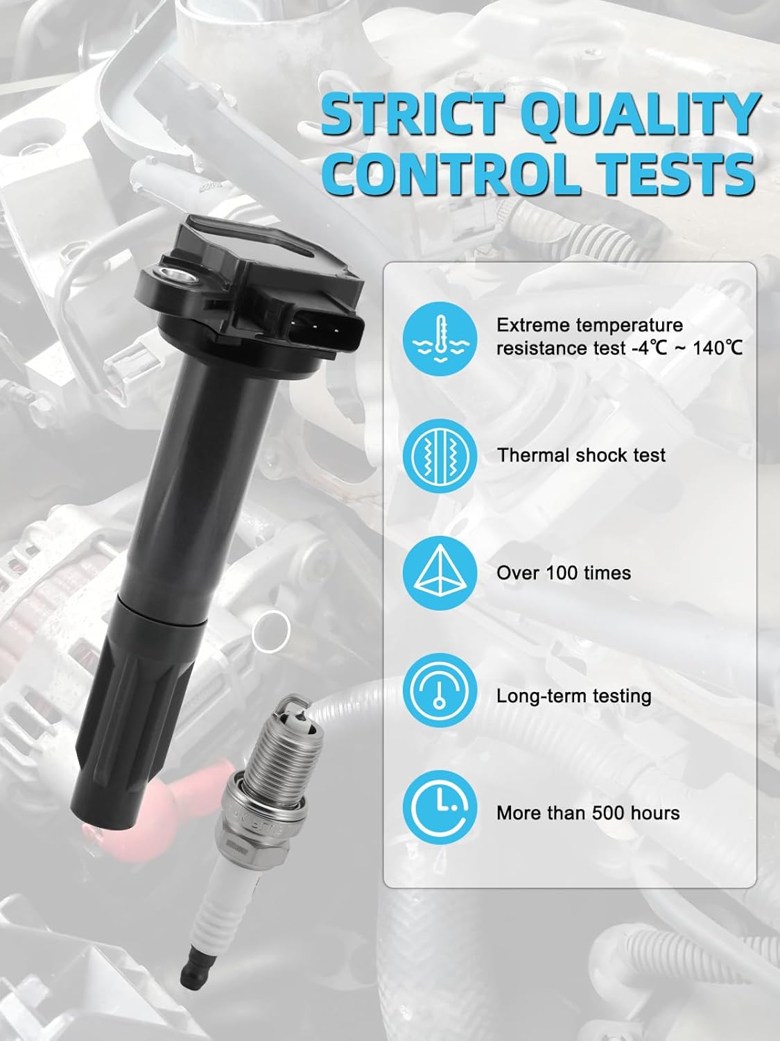 Set Of 4 UF668 Ignition Coil Pack & Iridium Spark Plugs (2.5L Only) 2010 2011 2012 For Subaru Legacy Outback, Replace # 1788536 22433AA620 22433AA621 C862 COP586 GN10679