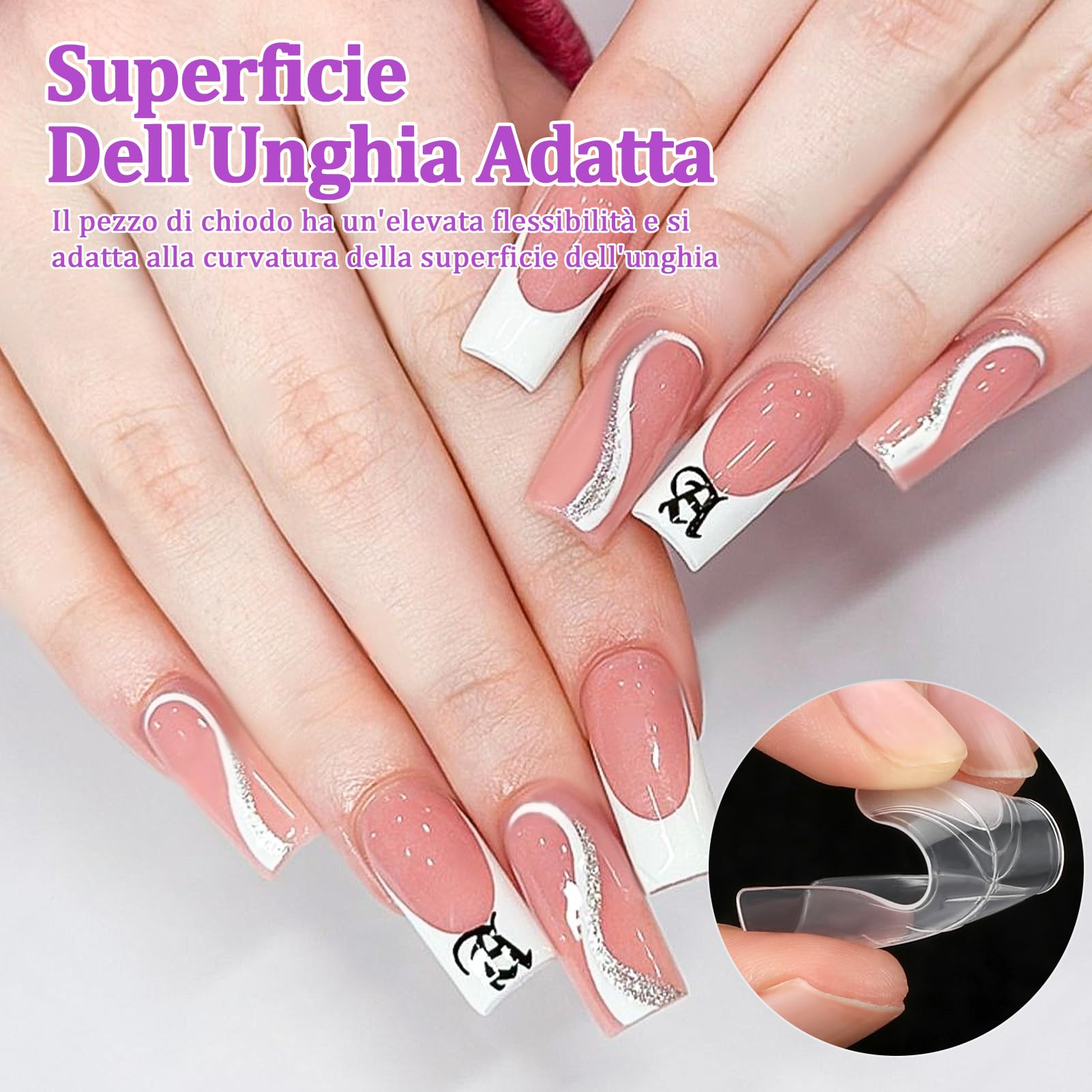Kiiwah Unghie FinteTip 120 Pezzi Dual Form, Durevole e Riutilizzabile System Dual Nail Form Dual Form Unghie con Scala Graduata Estensione Nail Form per Gli Studenti Della Nail Art