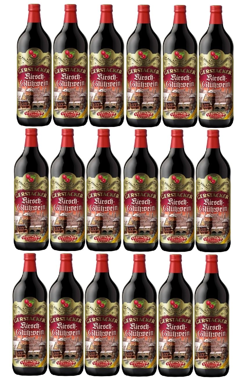 18 Flaschen Gerstacker Kirschglühwein a 1 Liter 8,5% vol. Kirsch Glühwein