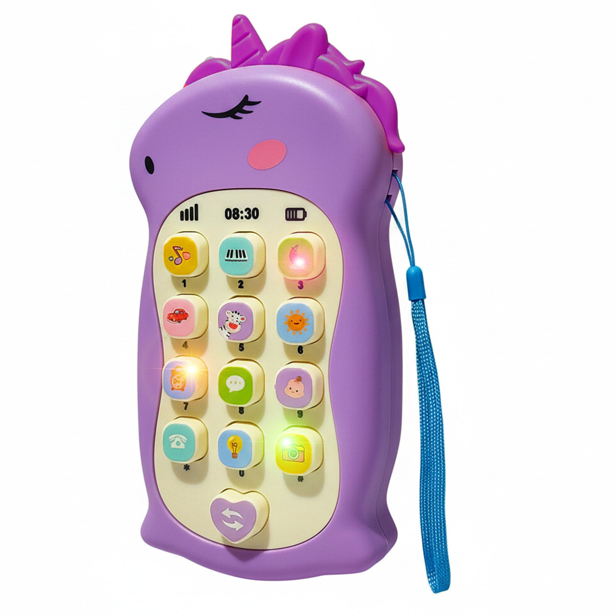 FunBlast Cartoon Musical Mobile Phone for Kids, Mobile with Light & Sound Toys for Babies | Educational Toys for Kids 3+ Years/Boys/Girls-1 Unit (Uni-Purple)-image-8