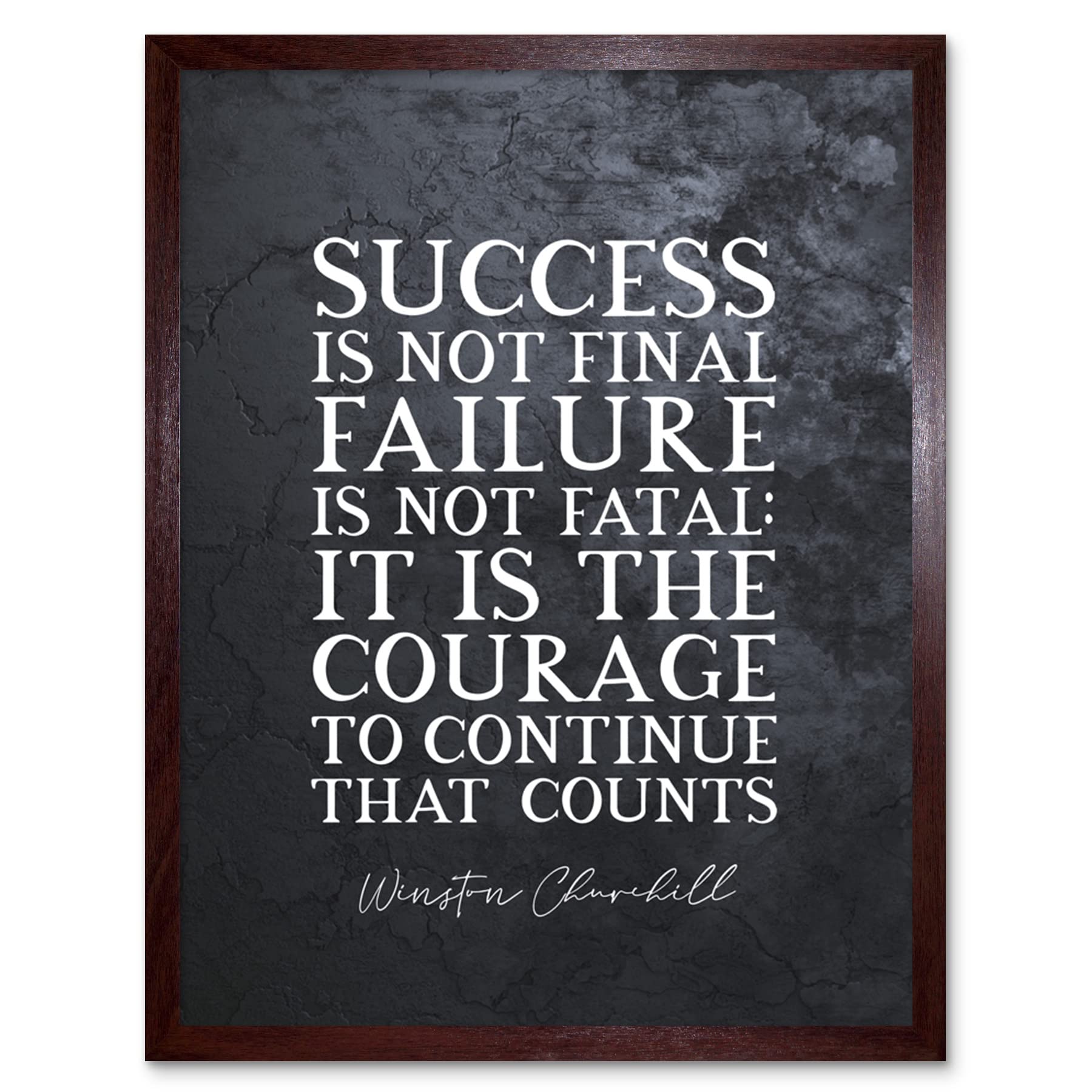 Artery8 Winston Churchill Success Slate Slate Quote Winston Churchill Success Artwork Framed Wall Art Print 9X7 Inch