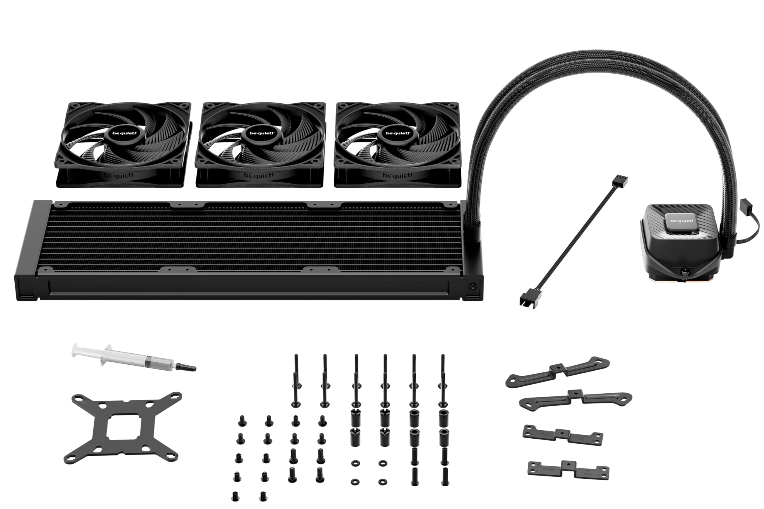 be quiet! Pure Loop 3 360 mm di raffreddamento ad acqua all-in-one per sistemi AMD/Intel overclocking, 3 ventole Pure Wings 3 120 mm PWM ad alta velocità, alta pressione statica, pompa PWM silenziosa