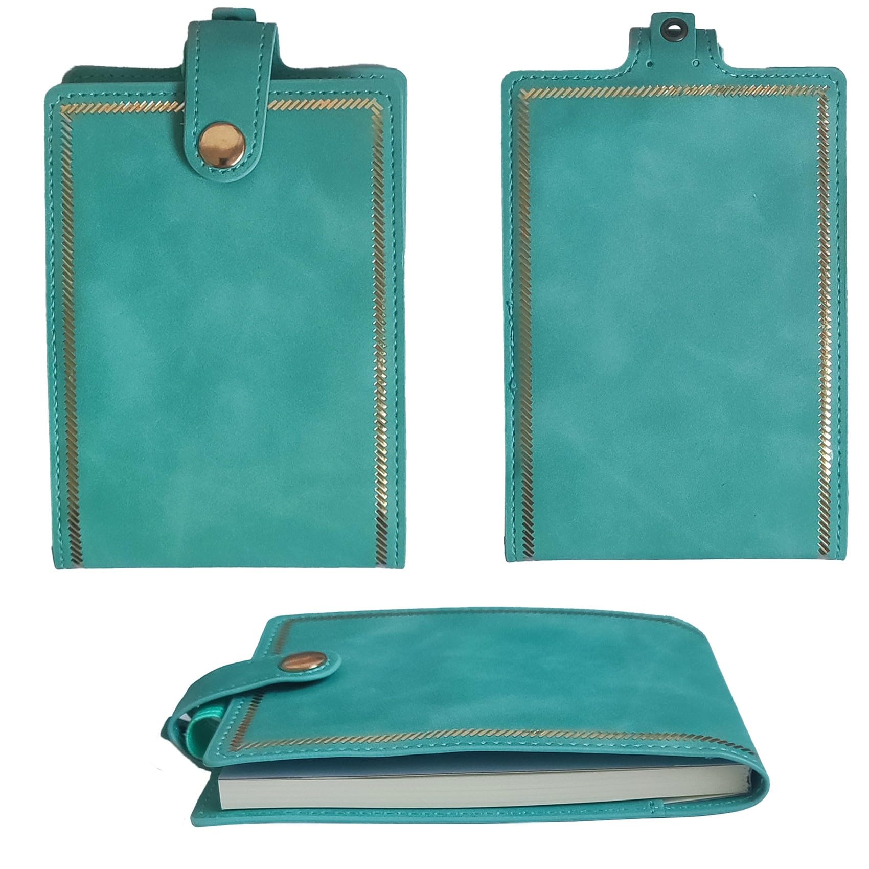 Teanea Bloc de notas pequeño recargable con cordón y bolígrafo, bloc de notas para ancianos, azul claro + 1 recambio