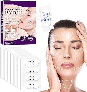 Face Lift Tape, 60 Pcs Face Tape Lifting Invisible Waterproof Face Stickers, Instant Makeup Face Uplift Tools, Facial Lift Strips for Hide Wrinkles Double Chin Saggy Tightening Skin