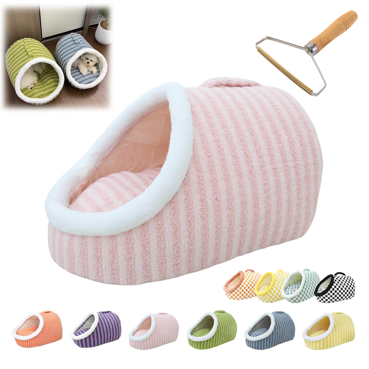 IZIVE Hideaway Pet Bed - Cozy Cave for Dogs & Cats (Pink, Small)