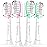 Toptheway Kids Replacement Heads for Philips Sonicare: Kids 7+ Standard Sonic Electric Toothbrush Heads, Pink and Green, 4 Pack