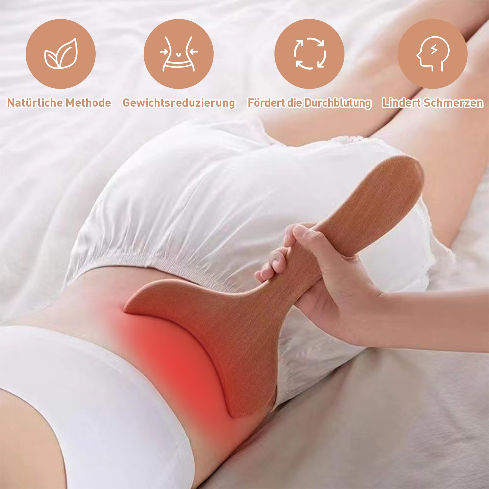 Maderothérapie Kit Complet Cellulite 4 Pieces, Professionnelle Massage Thérapeutique en Bois Brosse a Sec Drainage Lymphatique, Gua Sha, Anti Cellulite pour Soulager la Douleur et Détendre