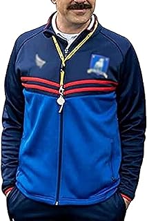 Ted Jason Sudeikis Blue Track Jacket Bomber Jacket- Lasso Football Coach Jacket for Mens