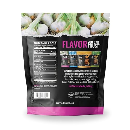 Miniatura 2 de Every Body Eat Snack Thins, sabor a cebollino y ajo, vegano, sin gluten y sin lácteos (paquete de 6)