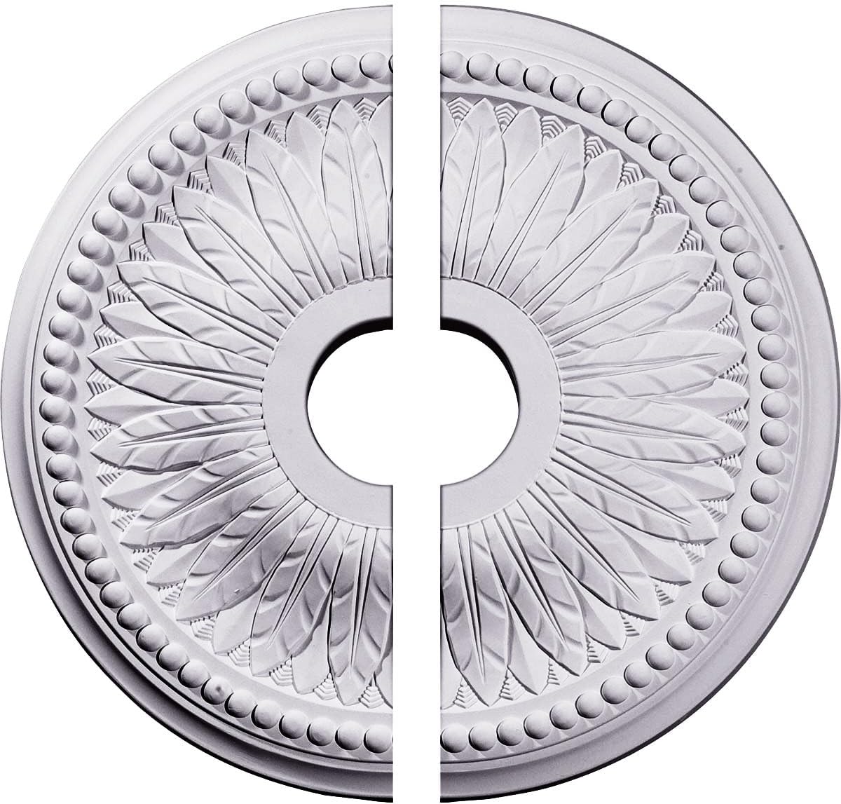 Ekena Millwork CM18BI2 18"OD x 3 3/4"ID x 1 1/2"P Bailey Ceiling Medallion, Fits Canopies up to 5-3/4", 2 Piece
