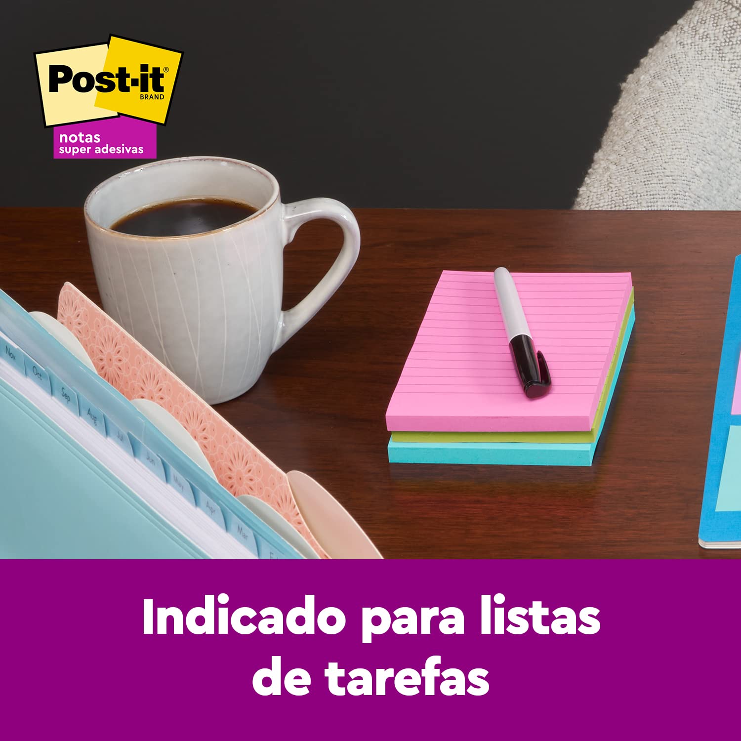 Post-it Super Sticky Notes, 10,2 x 15,2 cm, 3 blocchetti, 2 X The Sticking Power, Supernova Neon, colori vivaci, riciclabili (660-3SSMIA), (confezione da 12)