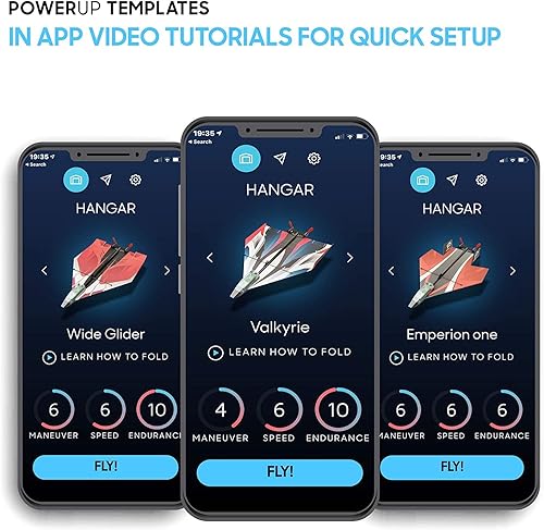 Miniatura 7 de 12 plantillas de aviones de papel para POWERUP 2.0 y 4.0. Plantillas de aviones de papel de color y soporte de exhibición para avión. POWERUP 2.0 o
