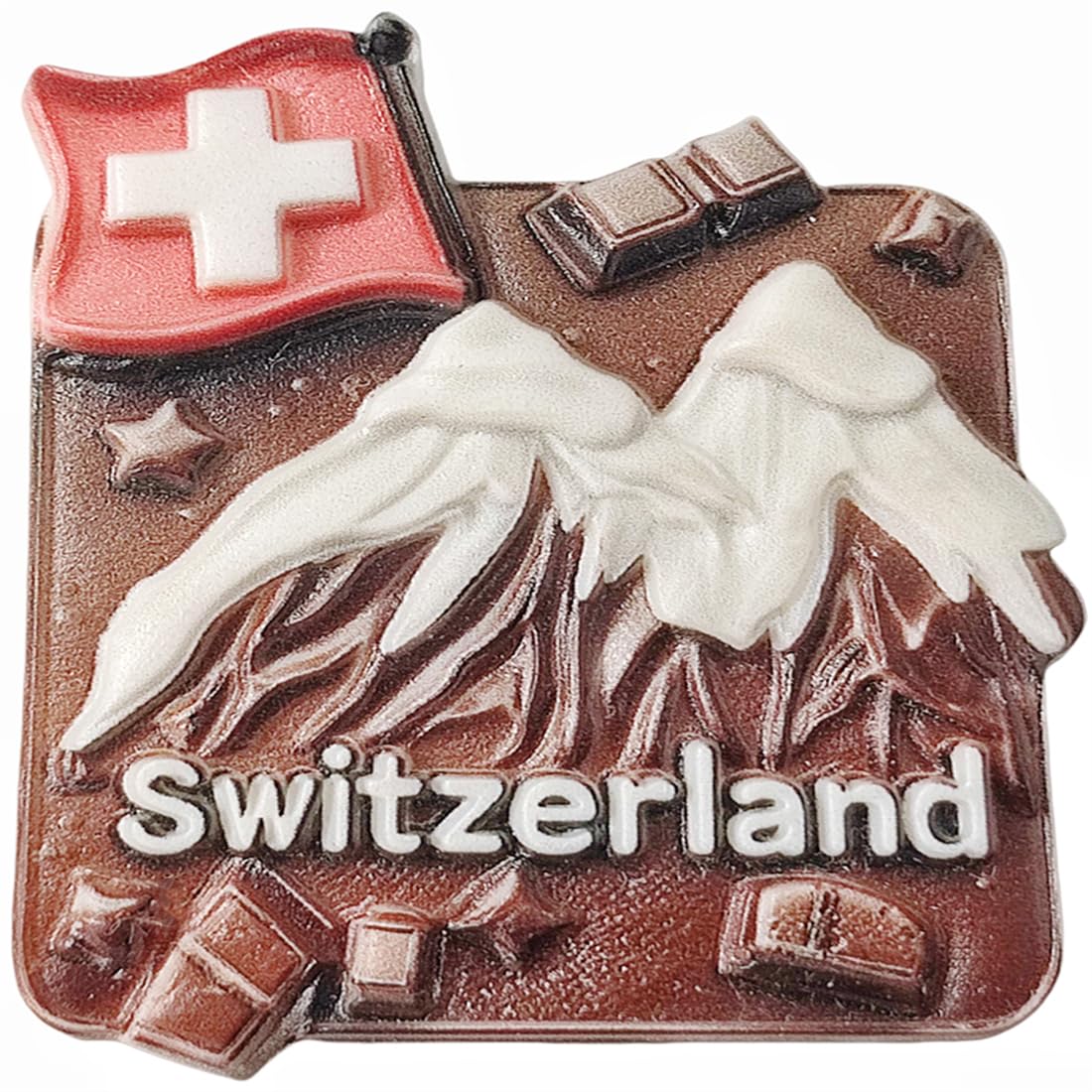 Calamita da frigorifero 3D stile Svizzera, souvenir da viaggio, decorazione per frigorifero, in resina, dipinta a mano, collezione artigianale