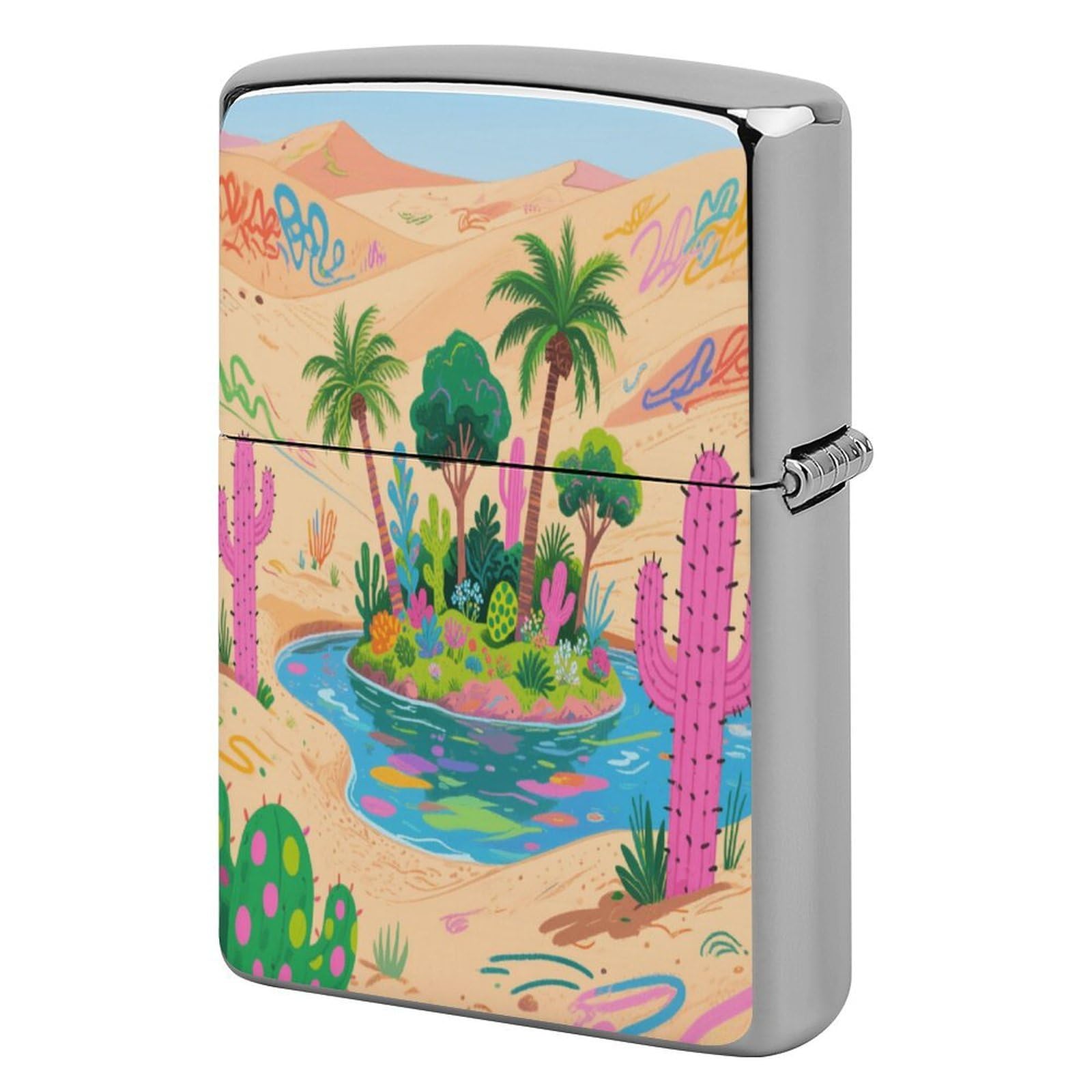 Fekiloot Style Graffiti Oasis Lighter Case Cover Metal Lighter Case