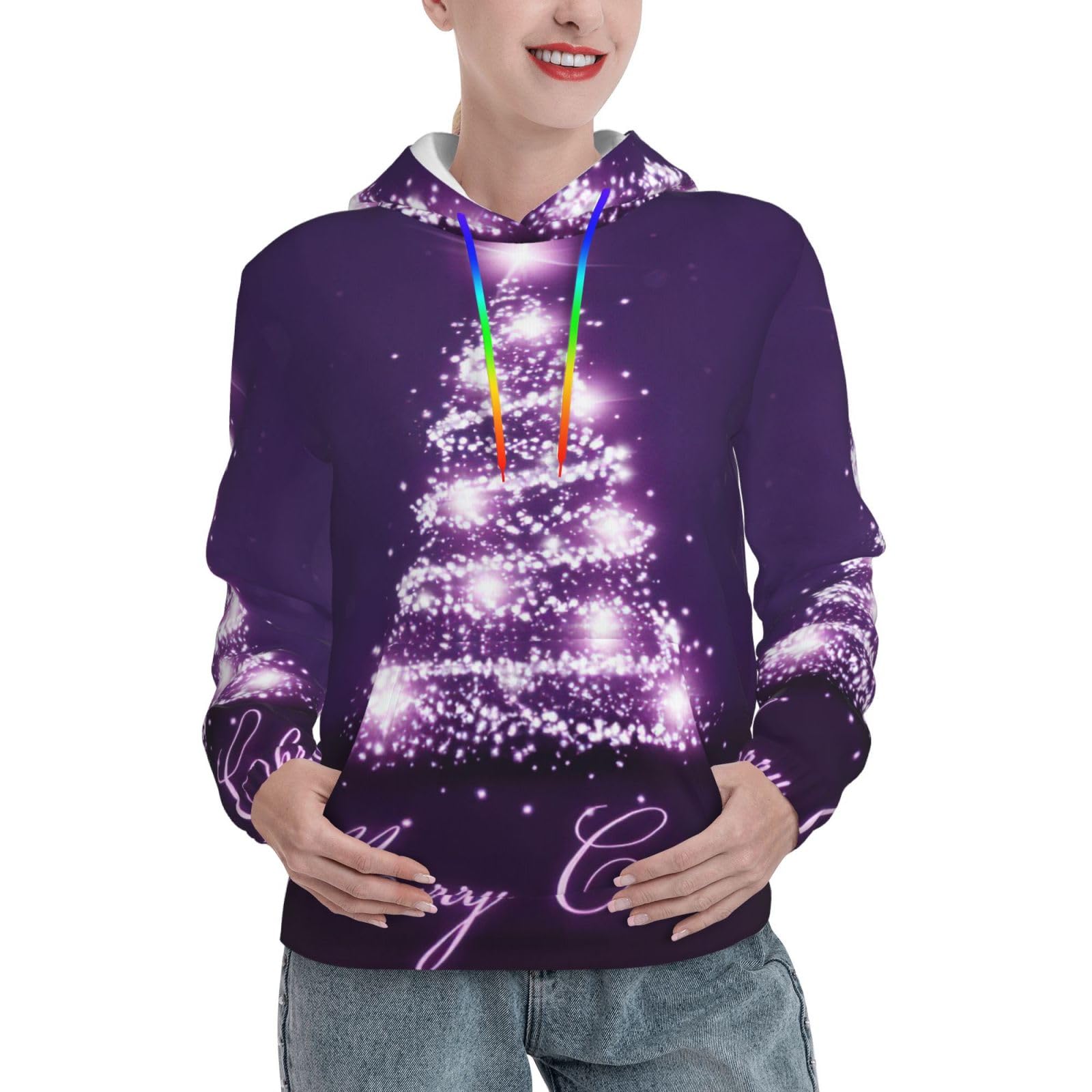 Sweat graphique arbre de Noël violet idéal pour vos sorties d'automne - 8