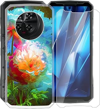 for Doogee DK10 Case + 1 Pack Tempered Glass Screen Protector, WXPPJ Full Body Protection Shockproof Case, Ultra-Thin Soft Silicone Phone Case for Doogee DK10 6.67" - XV41
