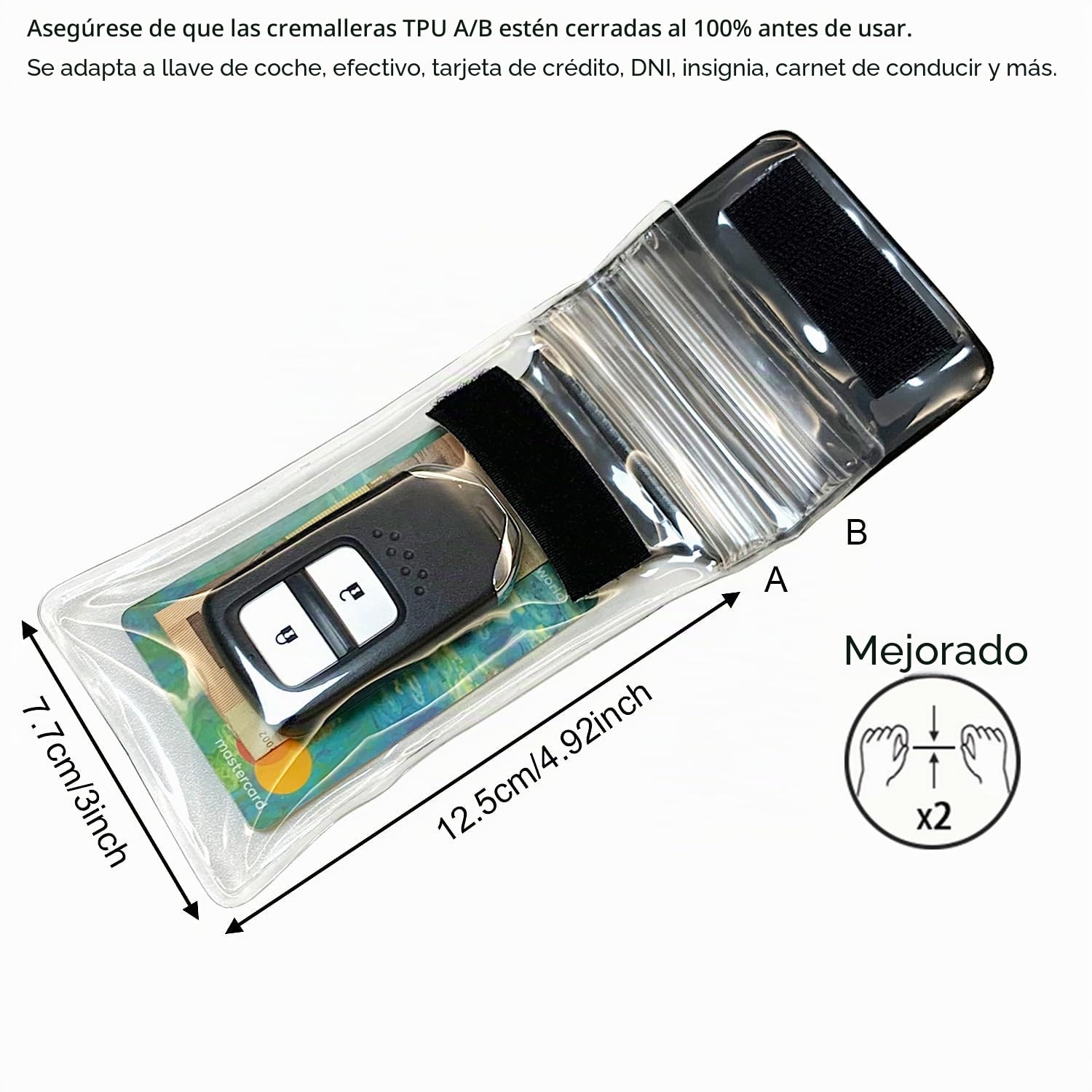 DRIPAC Funda impermeable para llaves de coche, impermeable, para identificación, tarjeta de crédito, dinero (blanco)
