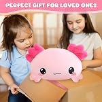 SQEQE Weighted Axolotl Stuffed Animals, Weighted Pink Axolotl Plush, Cute Plushies Toy Gift for Kids Adults (9.8 Inch, 0.8 Lbs)