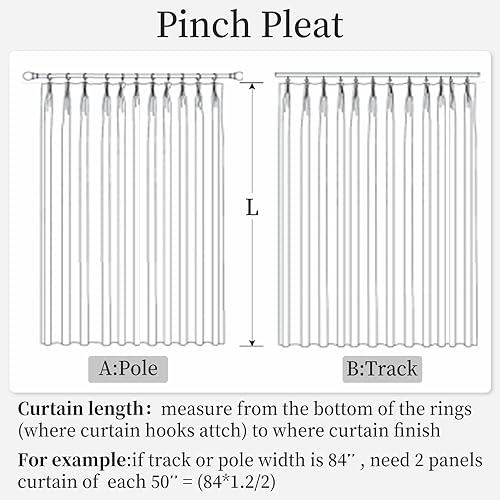 Miniatura 6 de Tisjoran Cortinas plisadas súper suaves de terciopelo de lujo de 100 pulgadas de ancho x 84 pulgadas de largo, cortinas extra anchas para oscurecer