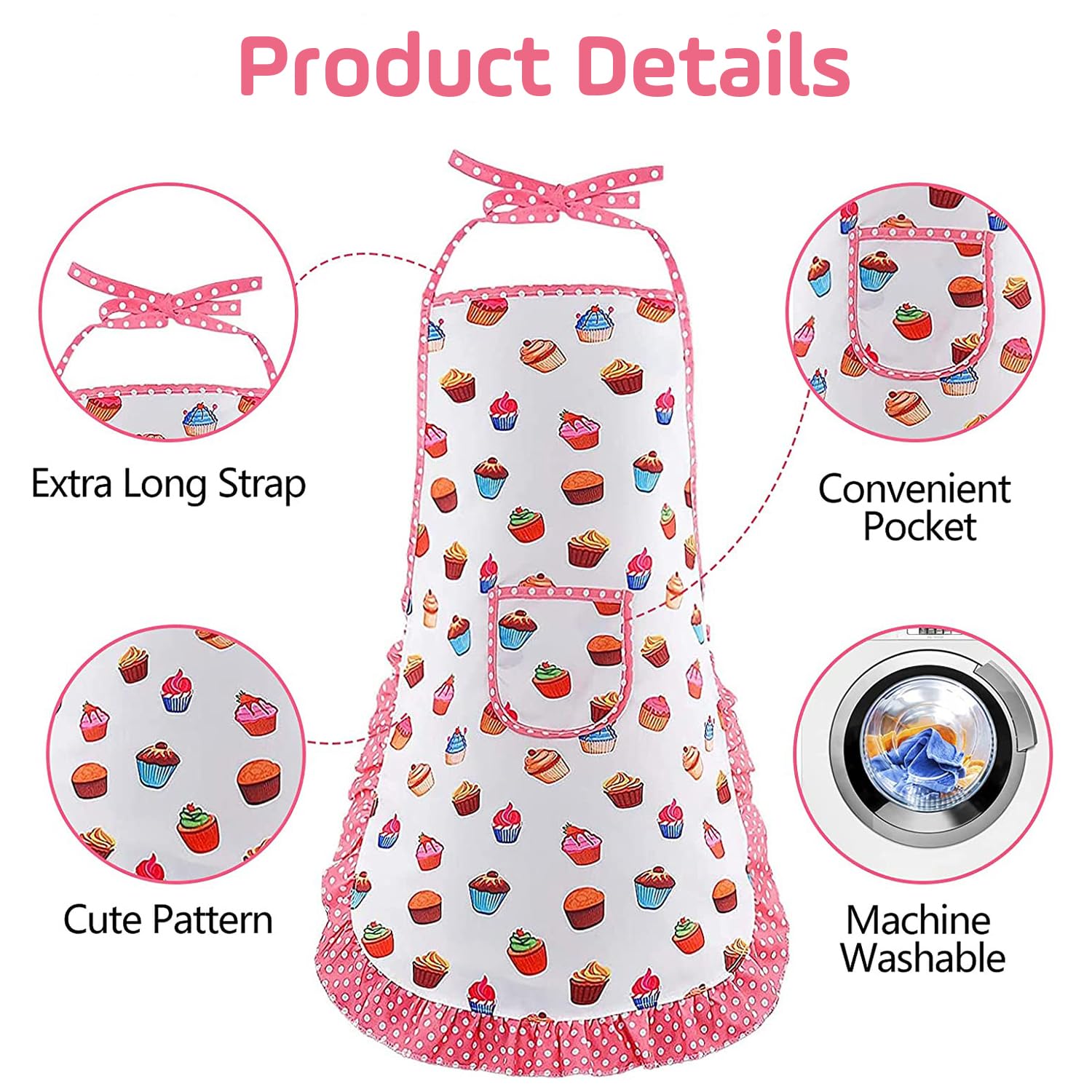L0famy Kids Aprons, Kids Chef Hat and Apron Set, Toddler Gardening Apron with Pockets - Image 4
