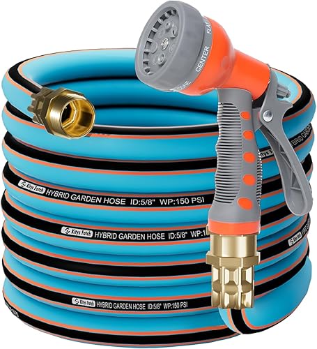 Miniatura 1 de Manguera de jardín flexible de 25 pies 58 pulgadas, a prueba de fugas, ultraduradera, sin torceduras, resistente con boquilla de pulverización,