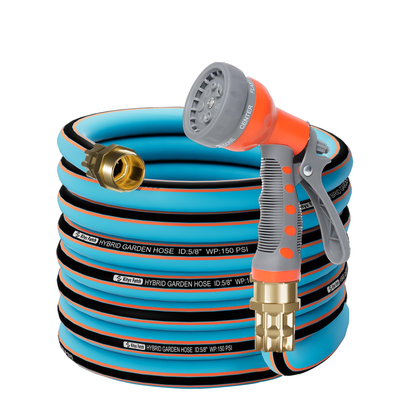 Tubo da giardino flessibile da 7,6 m, 1,5 cm, a prova di perdite, ultra resistente, antipiega, resistente, con ugello spray, raccordo in ottone massiccio da 3/4", per tutte le stagioni