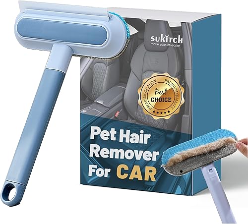 sukitch Dog Hair Remover for Car, Complete 3 in 1 Pet Hair Detailer Brush - Auto