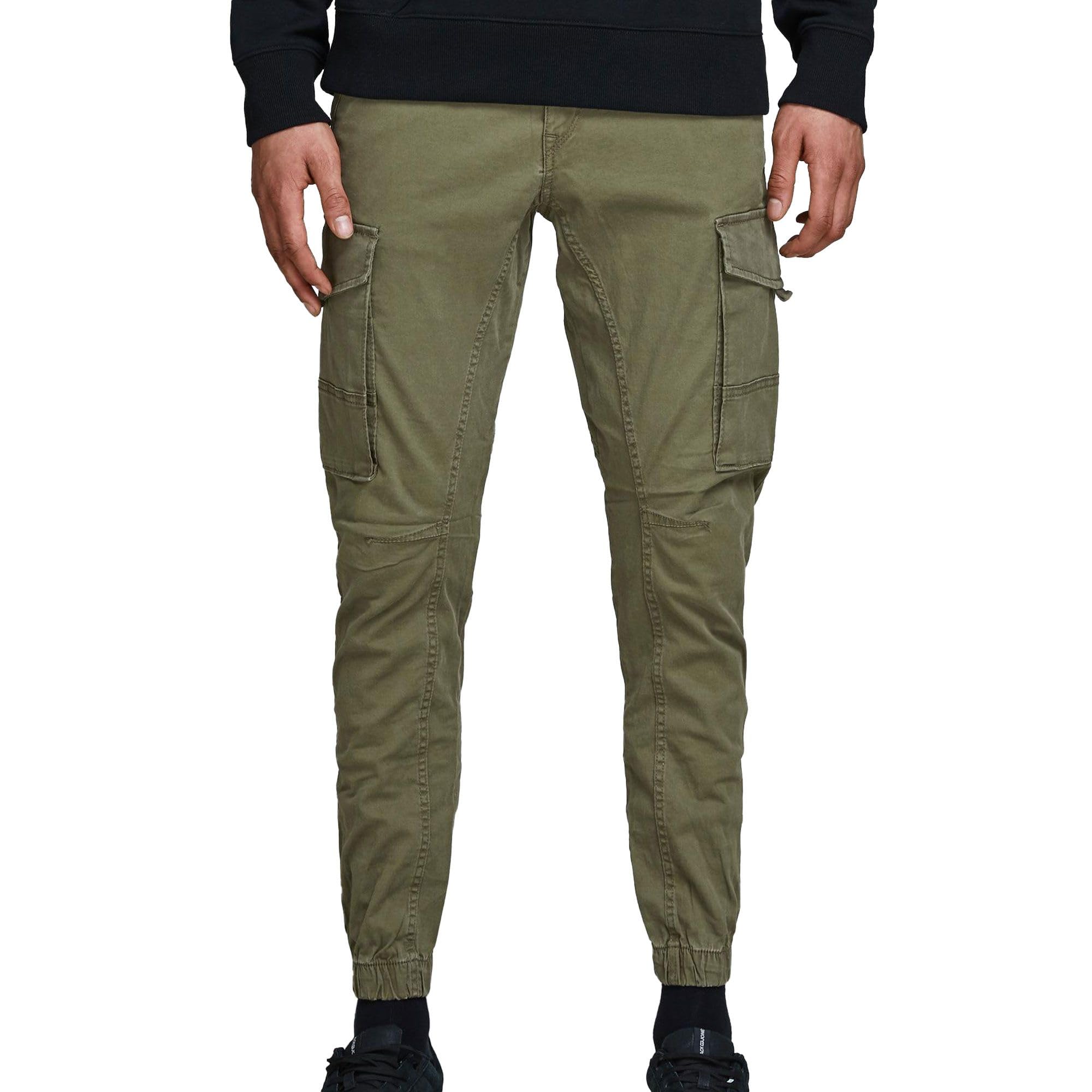Pantalon Cargo Slim Fit Olive JACK & JONES avec Multi-Poches