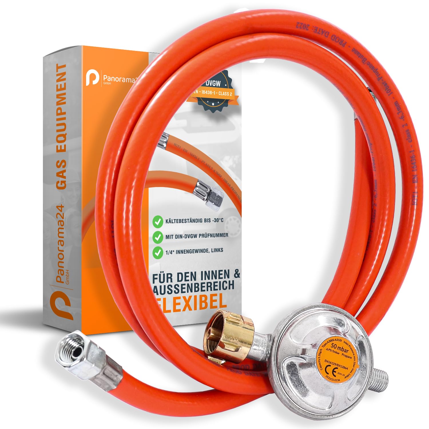 Regolatore Di Pressione Gas 50 Mbar CFH - Con Tubo 80 Cm 1/4 SX, Per Bombole Propano/Butano - Foto 11