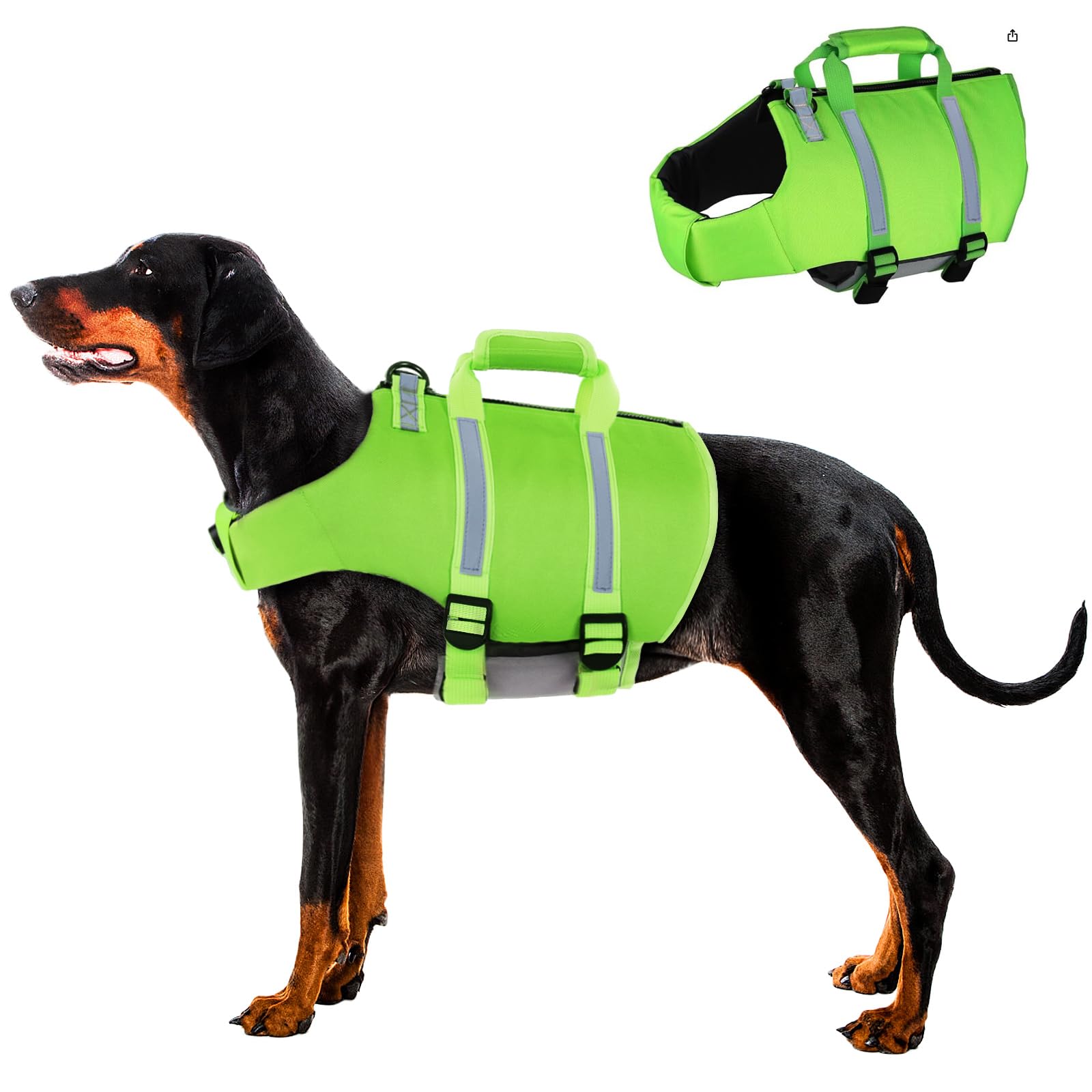 SAWMONG Dog Life Jacket,Dog Swimming Vest with Ripstop and High Flotation for Small Medium Large Dogs,Reflective Lightweig...