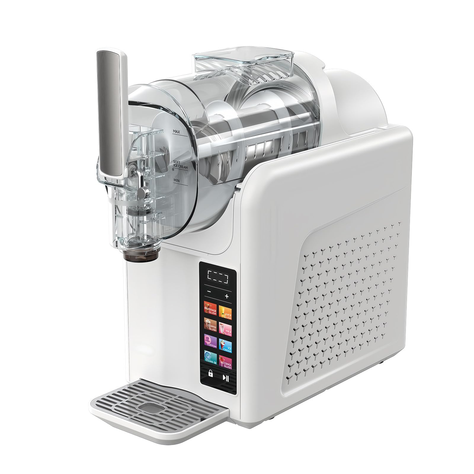 BANGBANGJI 68oz Slushie Machine, No-Ice-Needed Drink Maker with 6 Presets, LED Display, Self Cleaning & Quiet Operation, Slushy Maker for Freezing Margaritas, Frappes, Smoothies & Shakes White