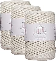 Vista 74 de Makromecity, Cordón de macramé de un solo hilo de 3 mm x 100 yardas (300 pies) Hilo de algodón azul marino de 3 mm de un solo hilo para arte