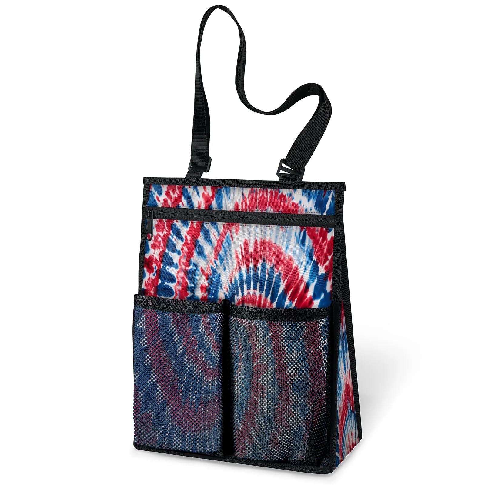 Ourtheme Tie Dye Print Portable Shower Bag for Travel Gym Camp Beach Tote Shower Caddy Bags Hanging Toiletry