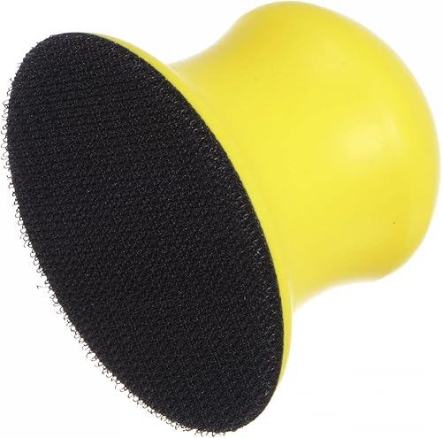 uxcell Bloque de lijado manual de gancho y bucle Disco de lijado de detalle redondo de 3 pulgadas Placa de respaldo de espuma de PU Lijadora manual