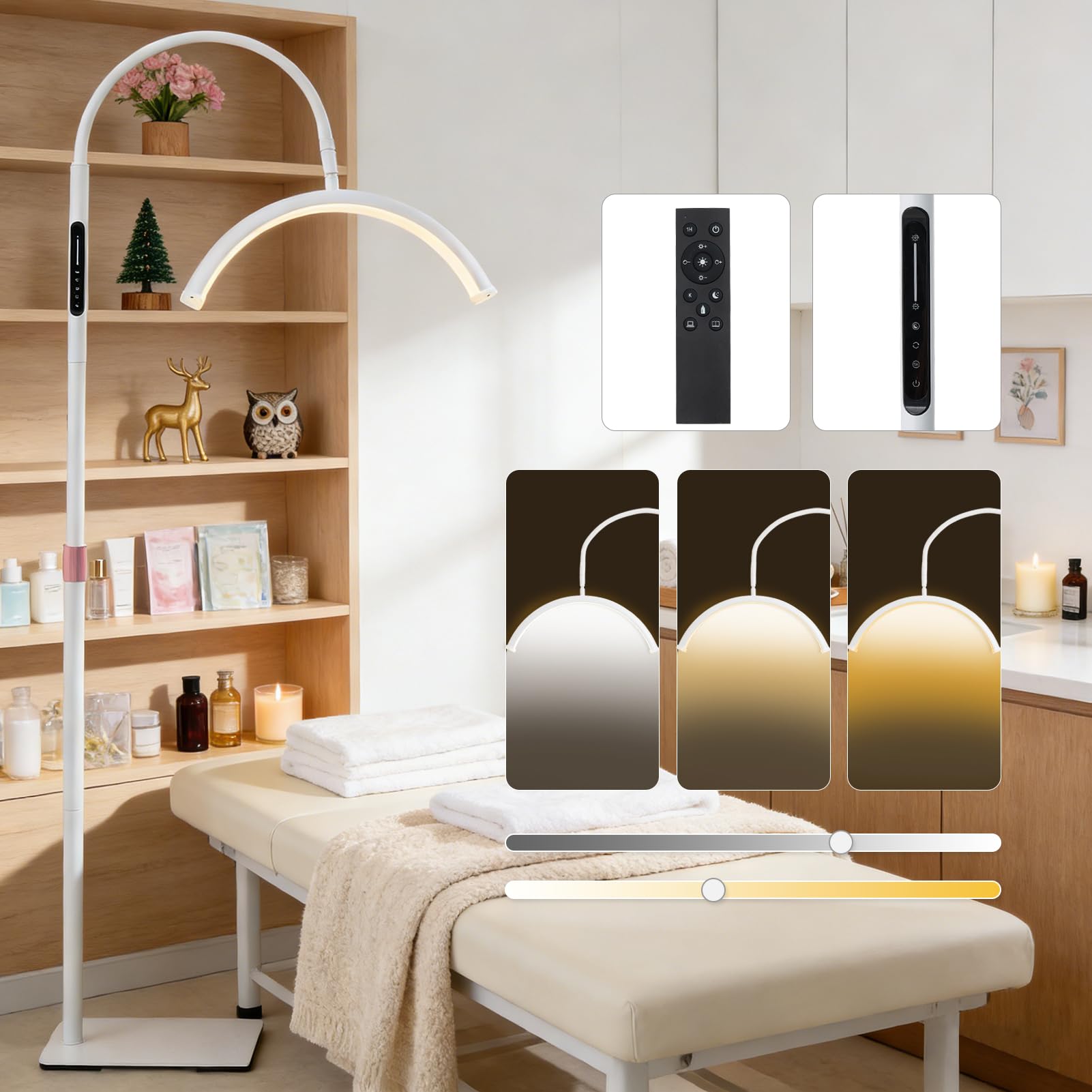 Warmiehomy Lash Lamp for Eyelash Tech, 3 Color Brightness Dimming, White