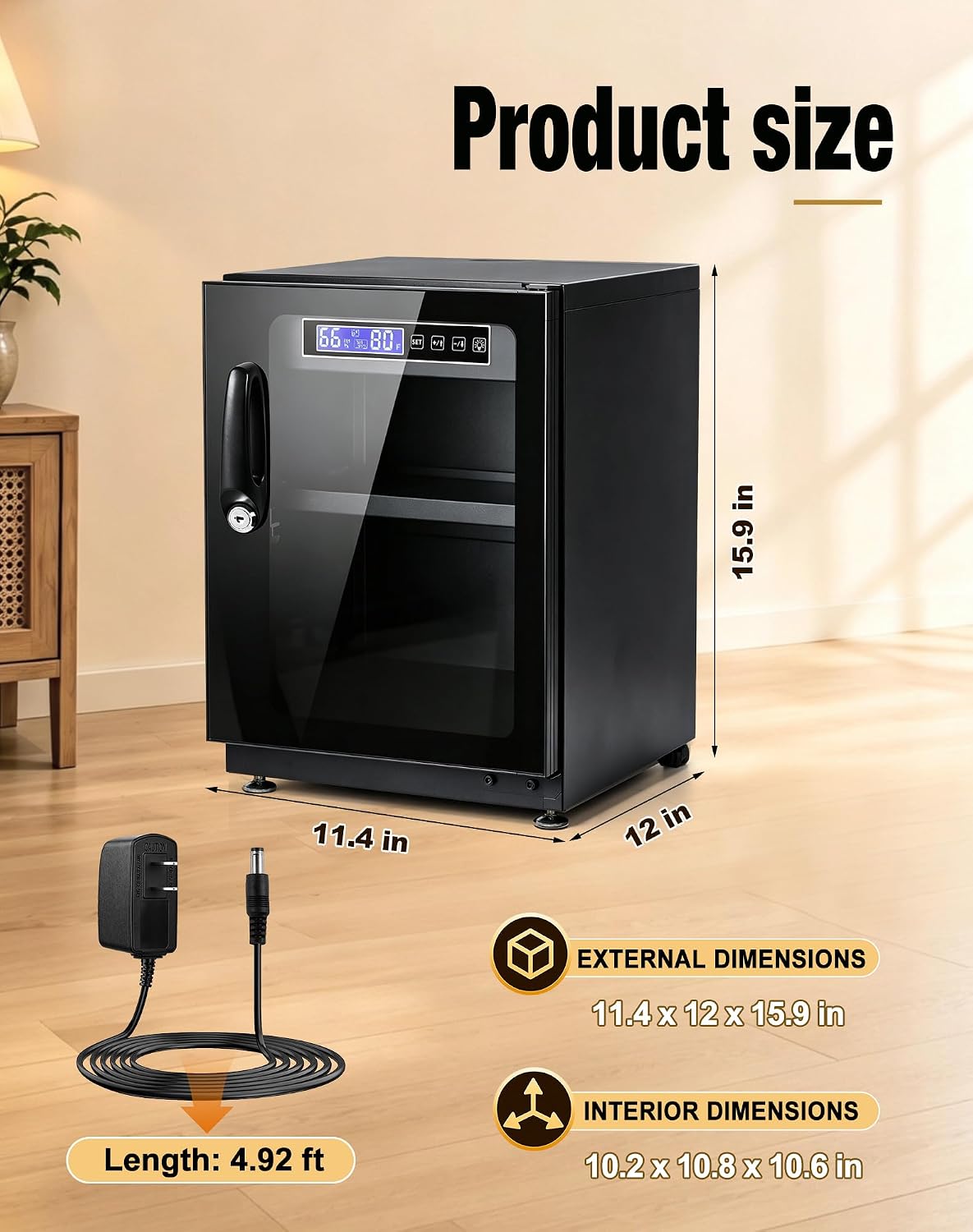 30L Camera Dry Cabinet, Electronic Dehumidifier Storage Cabinet