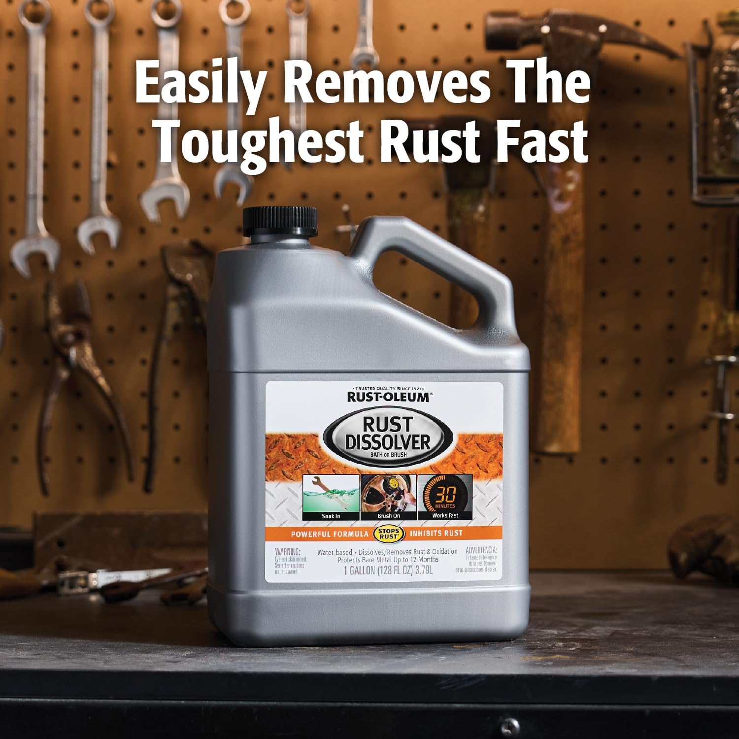 Rust-Oleum Rust Dissolver Soak & Bath | Heavy-Duty Corrosion Remover for Metal Tools, Cars, Bikes, Grills, Bolts, Firearms & More | Gallon