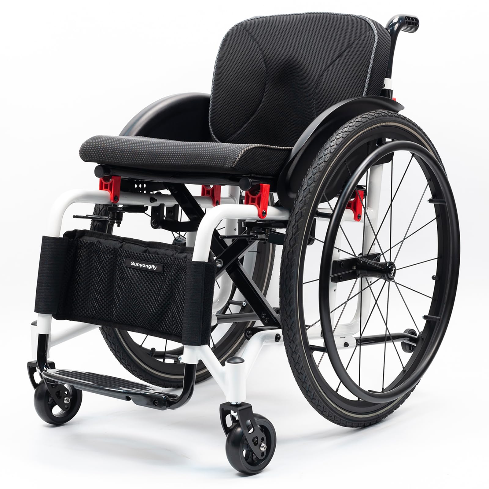 Silla de ruedas deportiva de aluminio desmontable para adultos discapacitados, diseño ligero y portátil para actividades al aire libre y movilidad diaria
