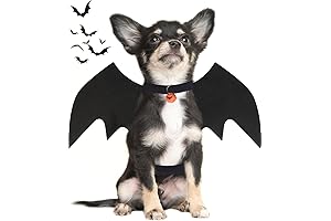Dog Bat Wings with Pumpkin Bell Pet Halloween Cosplay Party Dress Up