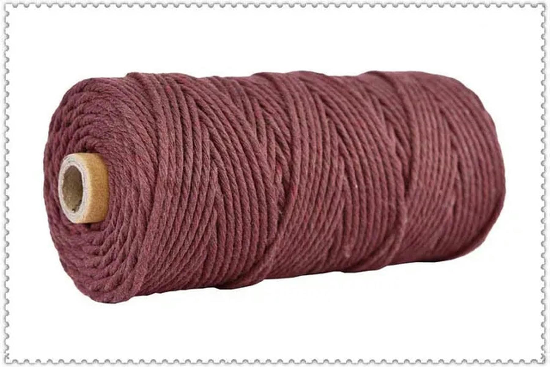 Macrame Cord Twisted String Cotton 3mm Macrame String 110 yards Multicolor(Brown)