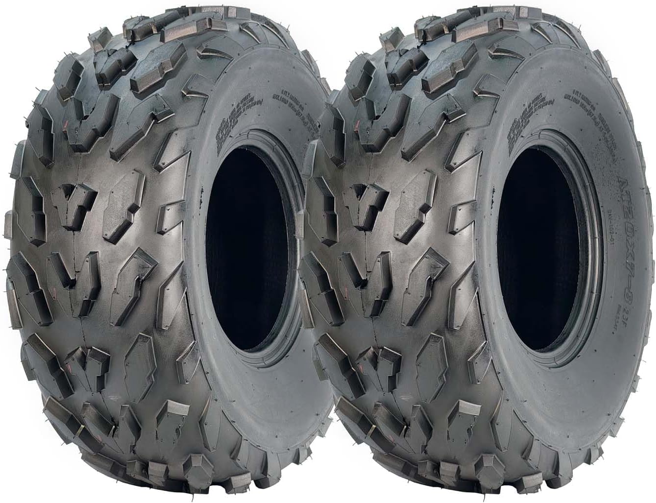20x7-8 ATV Tires 6PR Heavy Duty, Tubeless All Terrain Radial Tires for Front Rear ATV UTV, 20x7.00-8 6-Ply Rated, Load Index 42, Set of 2 for Mud Sand Gravel Trail