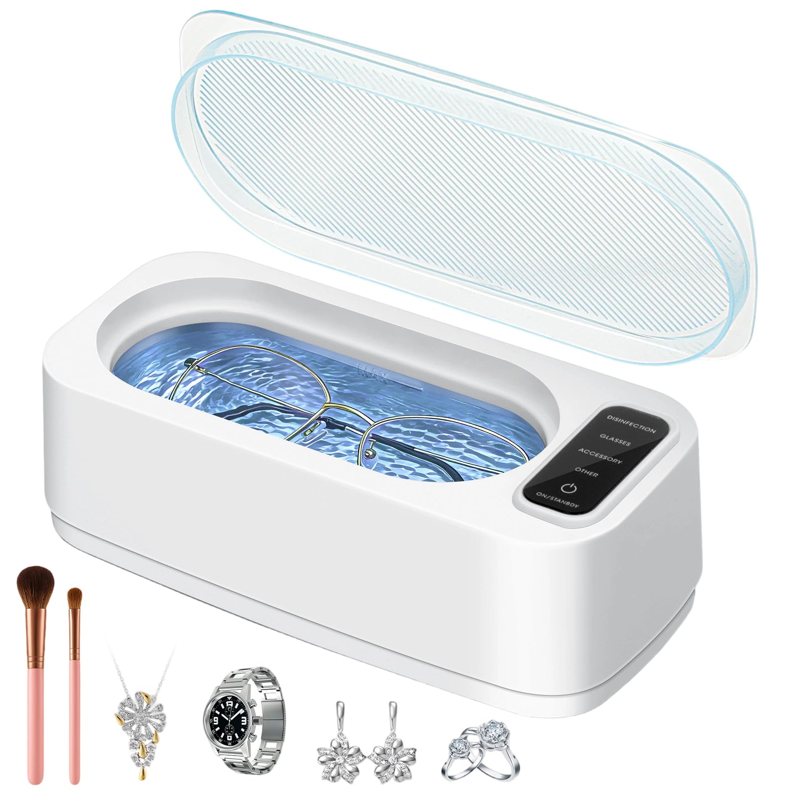 Nettoyeur Ultrason VINATO 350ml Ultrasonic Cleaner vec 4 Modes de Nettoyage Ultrasons pour Lunettes, Bijoux et Montres