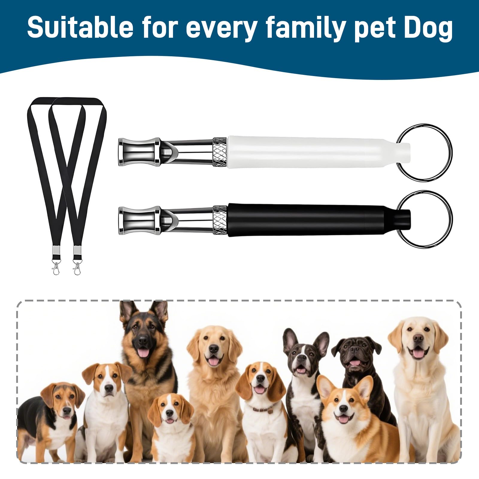 Lot de 2 Sifflet Ultrason Chien Anti Aboiement –Sifflet à Haute Fréquence Silencieux, Aide au Rappel et Éducation Canine