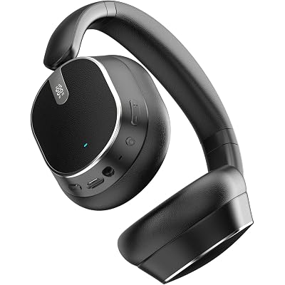 Over Ear Wireless Headphones, Hybrid Active Noise Cancelling 60H Playtime Hi-Res Audio Deep Bass