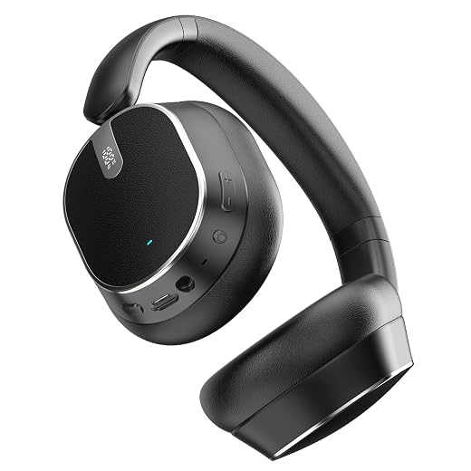 Hybrid Active Noise Cancelling Bluetooth Headphones Wireless Headphones | Over Ear, 120H Playtime, Hi-Res Audio, Deep Bass, Memory Foam Ear Cups for Home Office Travel Black
