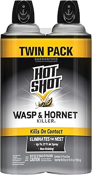 Hot Shot Wasp and Hornet Killer Aerosol, Up to 27-Foot Jet Spray, 14 Ounces, 2 Pack