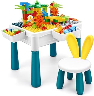 Kids Activity Table, 6-in-1 Play Table Chair Set
